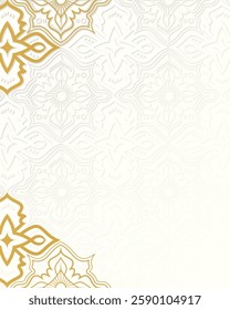 islamic background design template with gold line in abstract composition