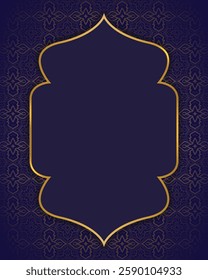 islamic background design template with gold line in abstract composition