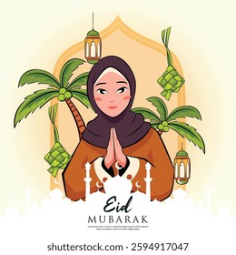 Islamic background. Eid Mubarak illustration design