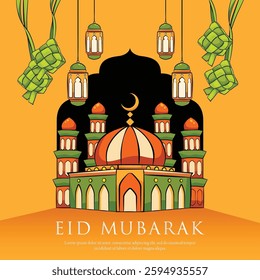 Islamic background. Eid Mubarak illustration design