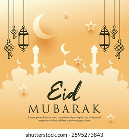 Islamic background. Eid Mubarak illustration design