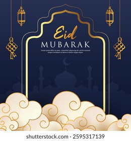Islamic background. Eid Mubarak illustration design