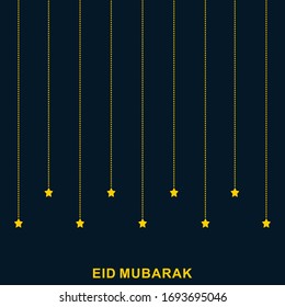 Islamic background Eid Mubarak. Vector illustration with star ornaments.