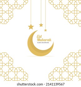 Islamic background eid mubarak vector