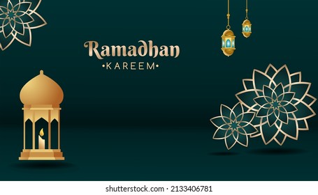 Fondo islámico, ramadán plano con mandala e ilustración de farolilla