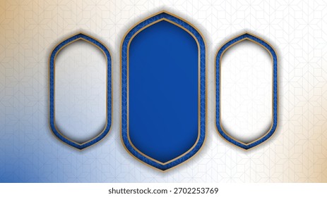 Fondo islámico con diseño de marco sobre fondo blanco para la Plantilla de campaña de eventos islámicos
