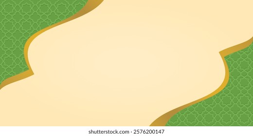 Islamic background with gold lines, free copyspace area. Design for banner, poster, social media.