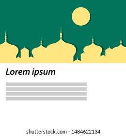 Islamic background with green for templates and decorations