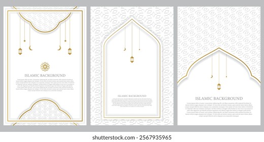 islamic background greeting card. ramadan theme design elements