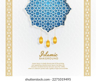 Islamic background greeting design with beautiful pattern vector 