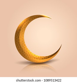 Islamic background greeting template with glow lantern