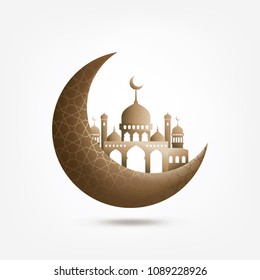 Islamic background half a month with mosque