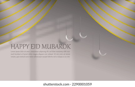 Islamic Background Islamic Holiday with Ash Islamic Ornament with Simple Elegant Curtains Attractive EPS 10