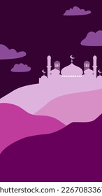 Islamic Background Illustration
 9:16. Mosque on desert illustration
