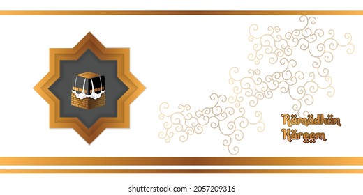 islamic background with kaaba vector design