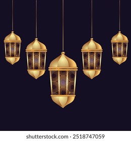 Islamic Background Lamp light Inspiring Islamic Art Designs vector.