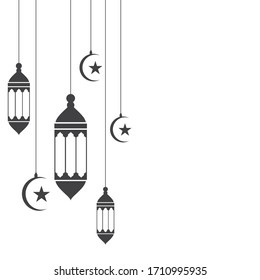 Islamic background lantern lamp vector template