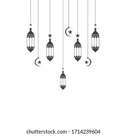 Islamic background lantern lamp vector template