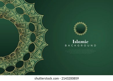 Islamic background with luxurious dark green color