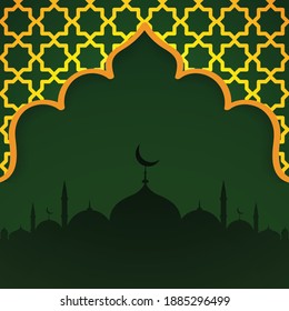 Islamic background, mosque illustration greeting