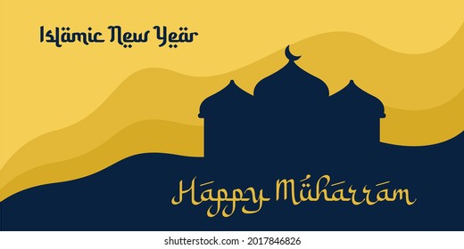 Islamic background with mosque silhouette