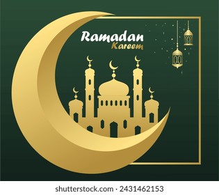 Islamic background, mosque silhouette, Ramadhan Kareem