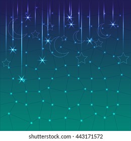 Islamic background for muslim community festive or holiday. Cute Shiny decorative background