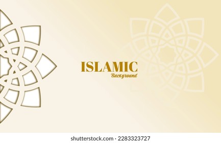 Islamic background ornament paper cut style with copy space area. Perfect design for your greeting card or banner 