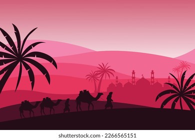 islamic background with pink flat design. ramadan kareem