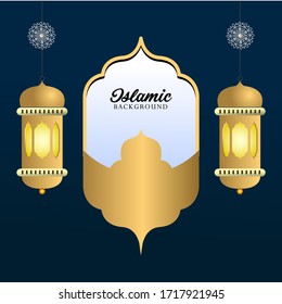 Islamic background ramadan and ied with lanterns concept 