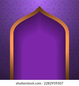 islamic background ramadan kareem eid mubarak vector illustration dark puple gradient color with gold accent