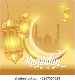 islamic background ramadan kareem frame gold