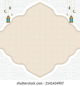 Islamic background ramadan kareem illustration. blank or free space ramadan theme with shape for social media template, poster, flyer, brochure,coverr