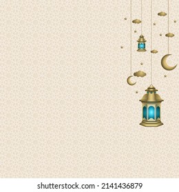 Islamic background ramadan kareem illustration. blank or free space ramadan theme with shape for social media template, poster, flyer, brochure,cover