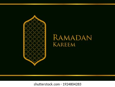 Fondo Islámico Ramadan Kareem, Mezquita Ornamental Color Oro y Fondo de Lujo. Tarjeta de felicitación Ramadhan Card Vector Background Tarjeta Ramadan Kareem.