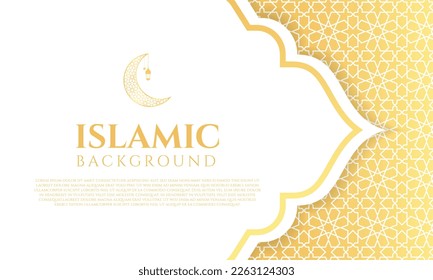 Islamic background for ramadan. luxury golden abstract white background. Template for banner, greeting card, poster, advertising