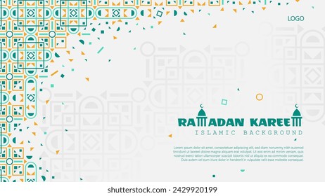 Islamic Background with Ramadan Theme Using Modern Islamic Ornaments.	