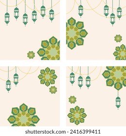 islamischer Hintergrund mit grünem geometrischem Ornament