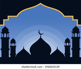 islamischer Hintergrund mit Silhouette-Moschee 