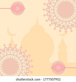 Islamic background with simple mandala art or ornament on pastel color