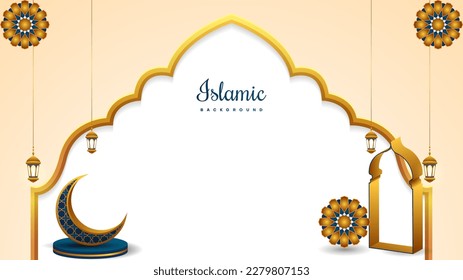 islamic background with space for text .can be used for banner, web, social media post, etc. vector illustration