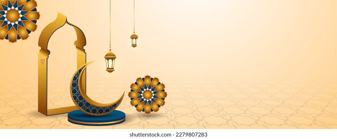 islamic background with space for text .can be used for banner, web, social media post, etc. vector illustration