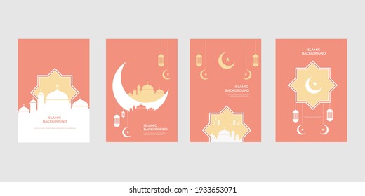 Islamic background template collection, modern minimalist suitable for brochures, flayers, greeting cards, happy ramadan, eid mubarak etc.vector illustration eps10