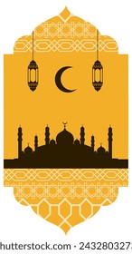 Islamic background template and mosque ornament