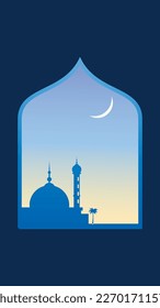 Islamic background template for social media story template with copy space area in eps format