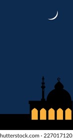 Islamic background template for social media story template with copy space area in eps format