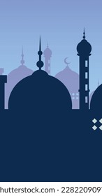 Islamic background template for social media story template with copy space area in eps format