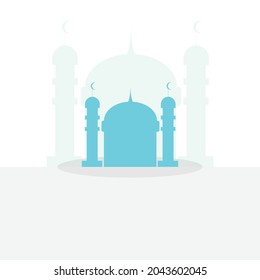 Islamic Background Themes. Simple, elegant and very religius and peaceful. Match for your Islamic event purpose, blue mosque white background.