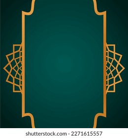 The Islamic background is Tosca green and gold ornaments