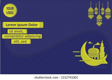 Islamic Background Vector Design For Virtual Meeting, Editable